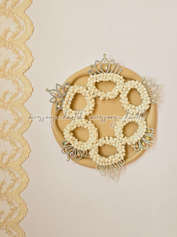 کشموی دخترانه مدل مرواریدی طرح تاجدار مجلسی