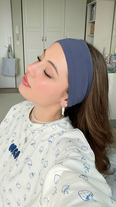 هدبند کبریتی آبی شیک دخترانه