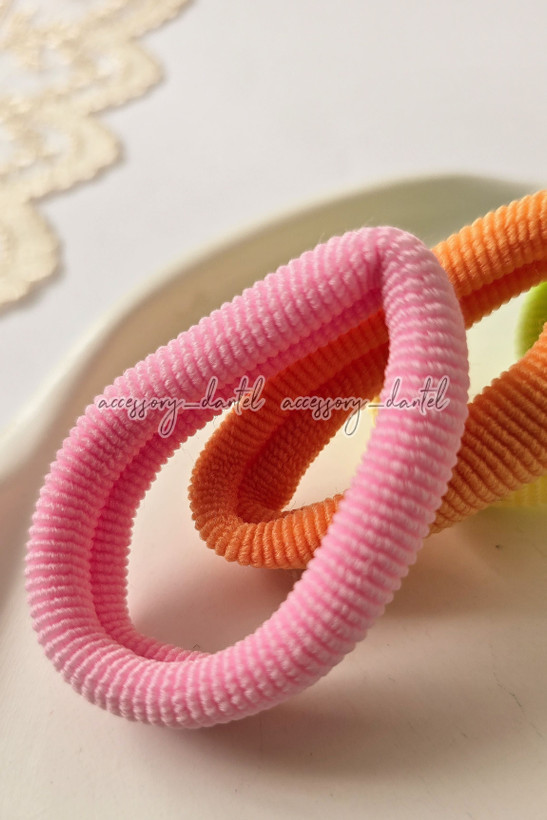 کش مو حوله ای صورتی بزرگ