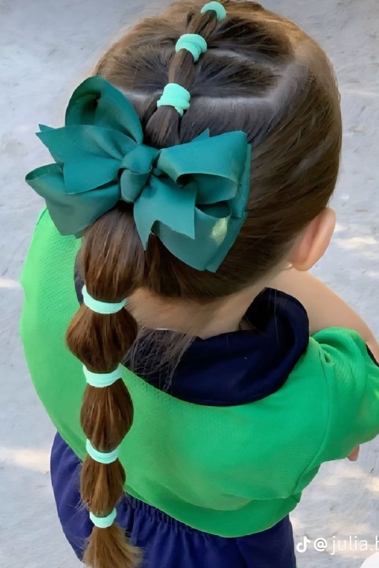 کش موی بزرگ و ضخیم حوله ای سبز