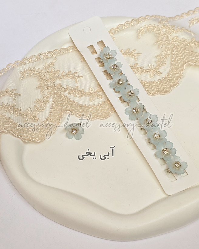 گیره مو قفلی شکوفه نگین دار (جفتی) کد ۲